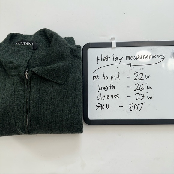Brandini Made In Italy Sweater Mens XL 100% Fine Merino Wool Pullover Green - Picture 11 of 11
